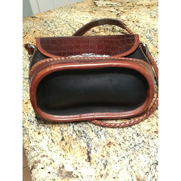 Vintage 1996 Melanie Bucket Shoulder Bag Brighton Long Strap Croc Leather - Picture 8 of 12